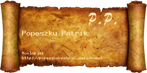 Popeszku Patrik névjegykártya